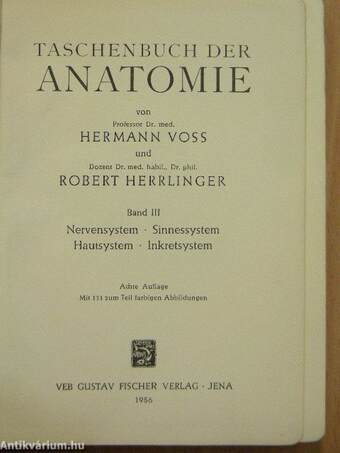 Taschenbuch der Anatomie III. (töredék)