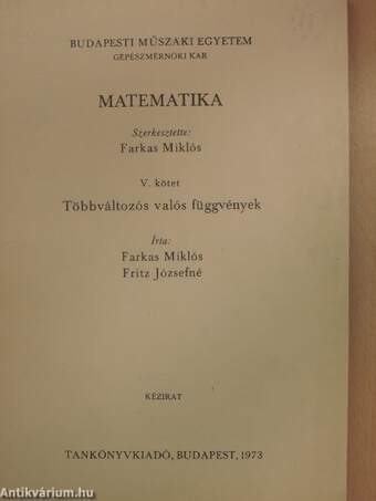 Matematika V.