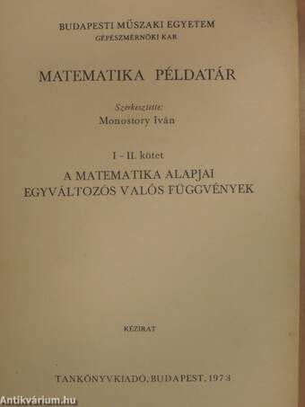 Matematika példatár I-II.