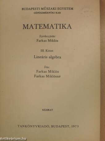 Matematika III.