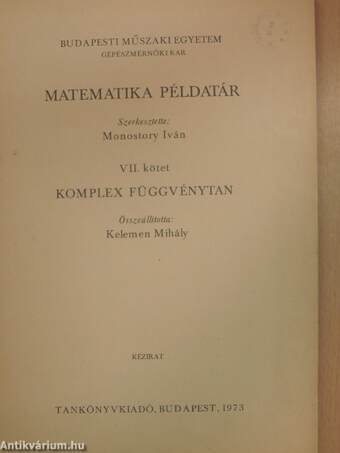 Matematika példatár VII.