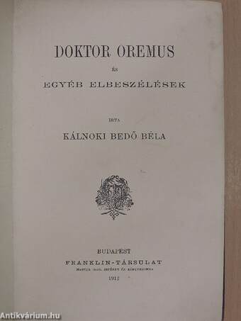 Doktor Oremus és egyéb elbeszélések