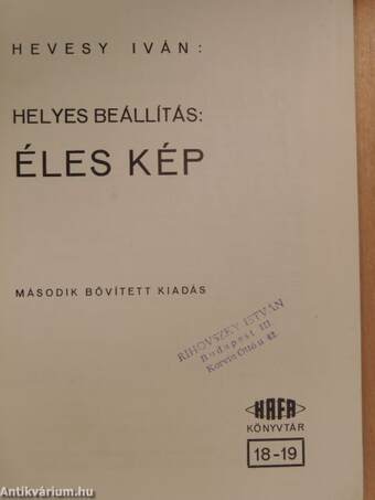 Helyes beállítás: Éles kép