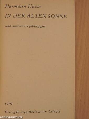 In der alten Sonne