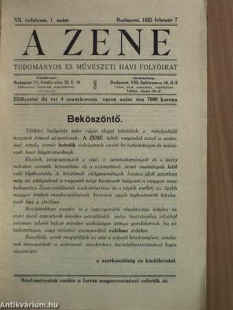 A Zene 1925. február 7.