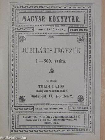 Jubiláris jegyzék 1-500. szám