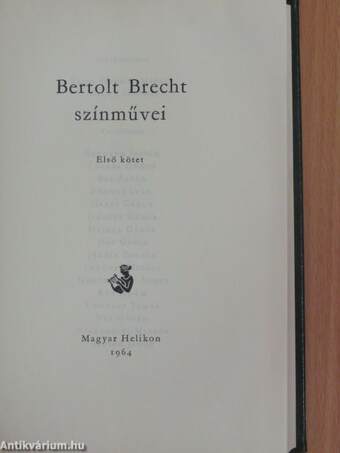 Bertolt Brecht színművei I-II.