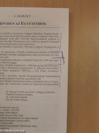 Pázmány Péter Katolikus Egyetem Jog- és Államtudományi Kar Tájékoztató 2001/2002