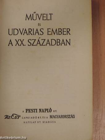 Művelt és udvarias ember a XX. században