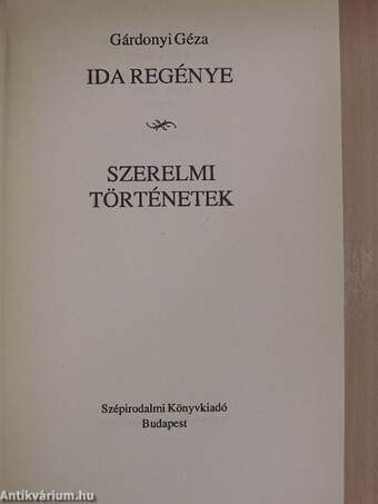 Ida regénye/Szerelmi történetek