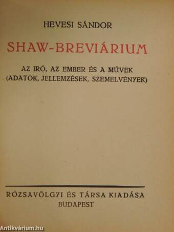 Shaw-breviárium