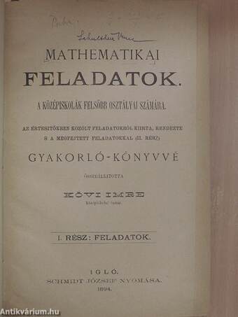 Mathematikai feladatok a középiskolák felsőbb osztályai számára I-II./Geometria II-III.