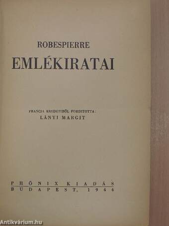 Robespierre emlékiratai