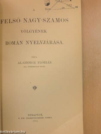 A felső Nagy-Szamos völgyének román nyelvjárása