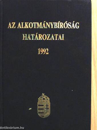 Az alkotmánybíróság határozatai 1992