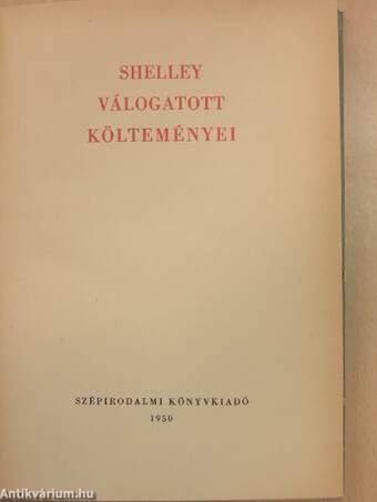 Shelley válogatott költeményei