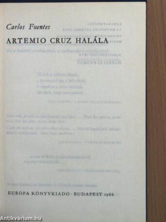 Artemio Cruz halála