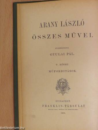 Arany László műforditásai Shakspere- és Moliéreből