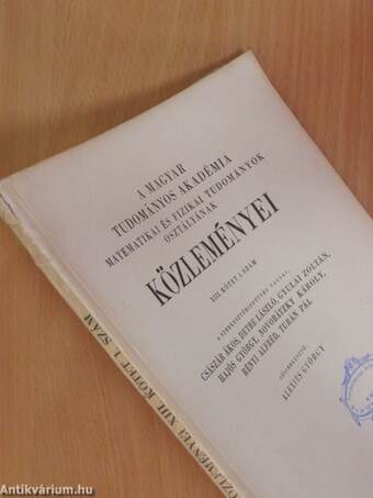 A Magyar Tudományos Akadémia Matematikai és Fizikai Tudományok Osztályának közleményei 1963/1.