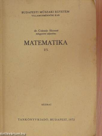 Matematika I/1.