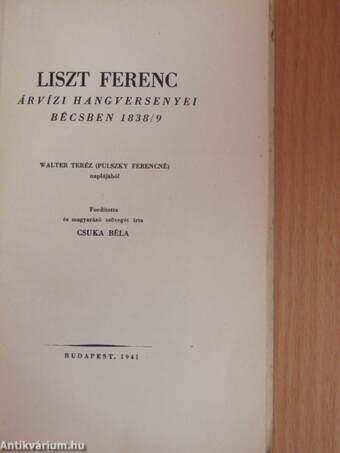 Liszt Ferenc árvízi hangversenyei Bécsben 1838/9