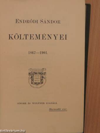 Endrődi Sándor költeményei