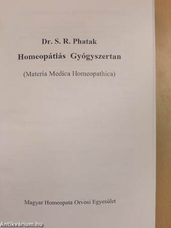 Homeopátiás gyógyszertan