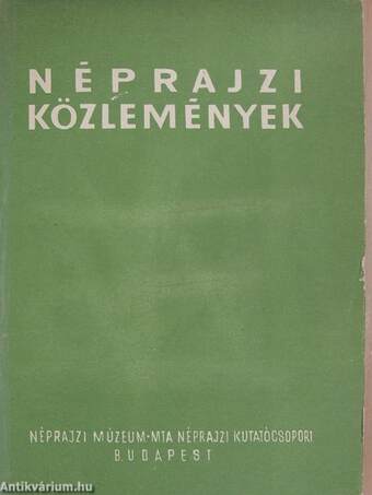 Néprajzi Közlemények VIII. 1.