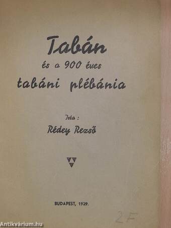 Tabán és a 900 éves tabáni plébánia