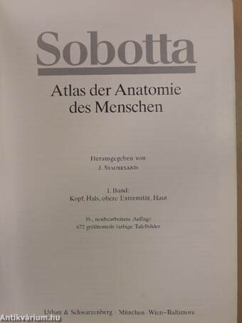 Sobotta - Atlas der Anatomie des Menschen I-II.