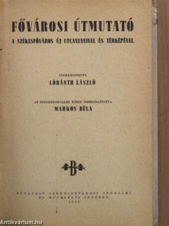 Fővárosi útmutató és idegenforgalmi kalauz