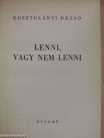 Lenni, vagy nem lenni