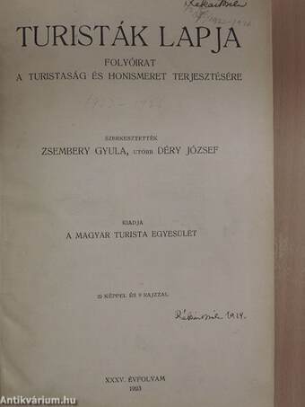 Turisták lapja 1923-1926. (vegyes számok) (14 db)