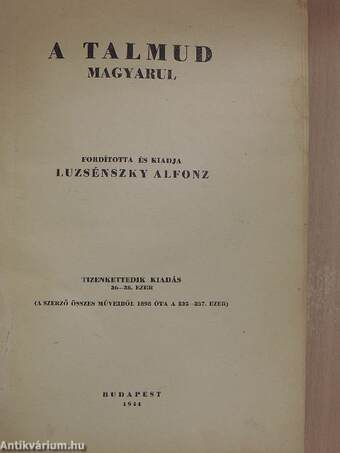 A Talmud magyarul