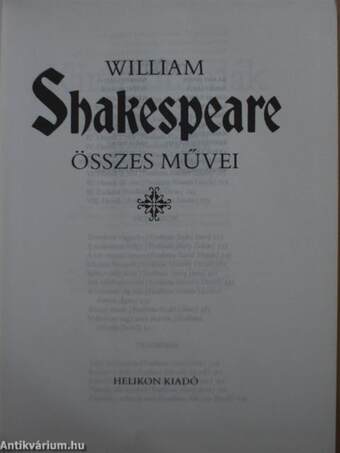 William Shakespeare összes művei