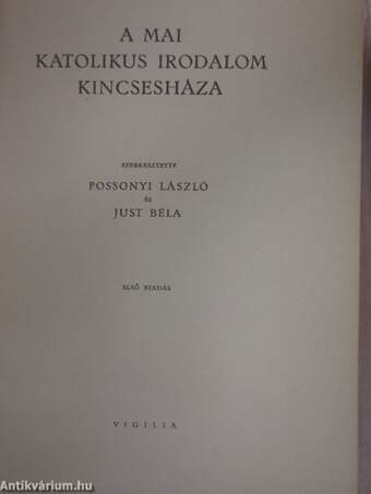 A mai katolikus irodalom kincsesháza I-II.