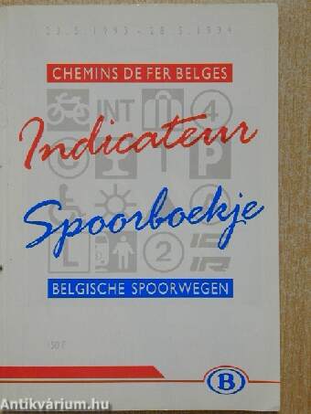 Vasúti menetrend/Indicatem Spoorboekje (Belga)