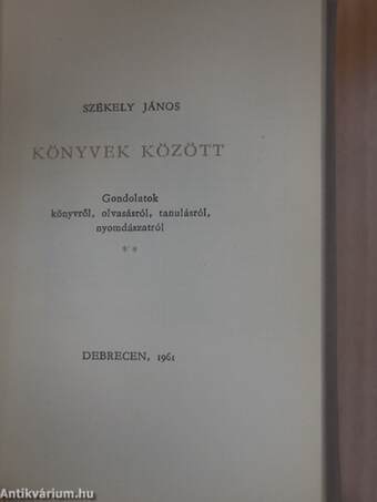 Könyvek között II.