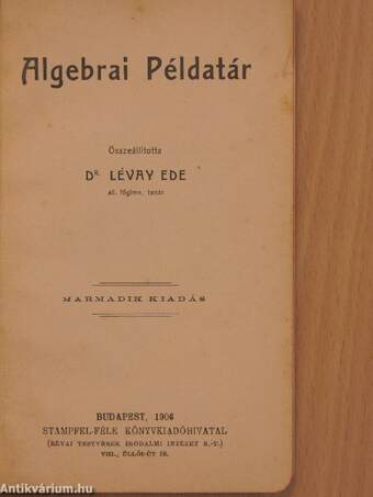 Algebrai példatár