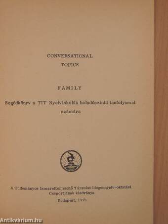 Conversational Topics - Family