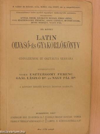 Latin olvasó- és gyakorlókönyv III.