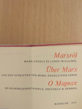 Marxról (minikönyv)