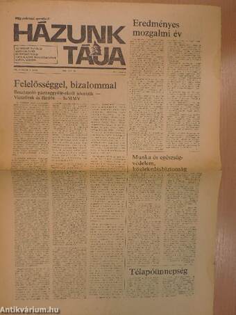 Házunk tája 1985. (nem teljes évfolyam)