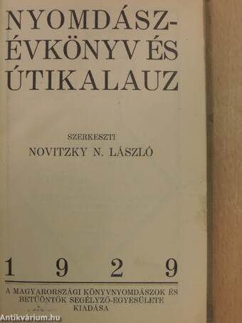 Nyomdászévkönyv és útikalauz 1929