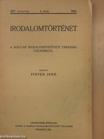 Irodalomtörténet 1925/1-4.