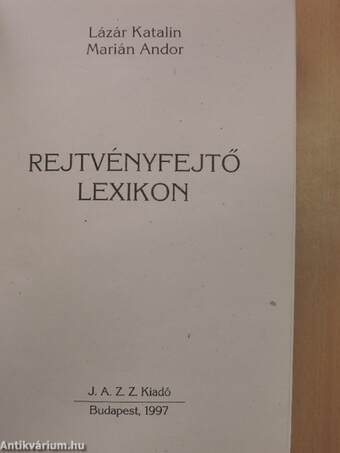 Rejtvényfejtő lexikon