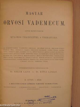 Magyar orvosi vademecum II/I-II.