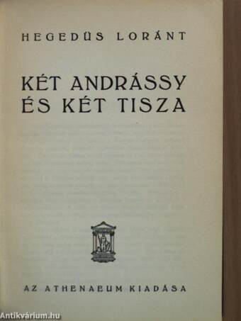 Két Andrássy és két Tisza