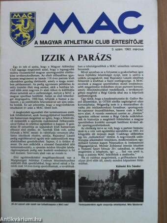 A Magyar Athletikai Club értesítője 1993. március