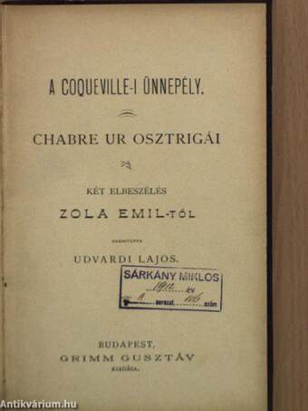 A coqueville-i ünnepély/Chabre ur osztrigái